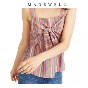 NWT MADEWELL Rainbow Stripe Tie Front Cami Top